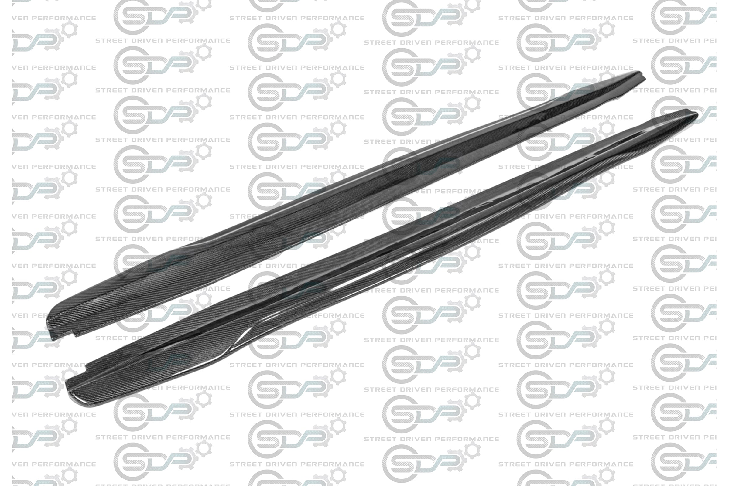 2016-2019 CADILLAC ATS-V CARBON FIBER FRONT SPLITTER & SIDE SKIRTS ROCKER PANELS GROUND EFFECTS